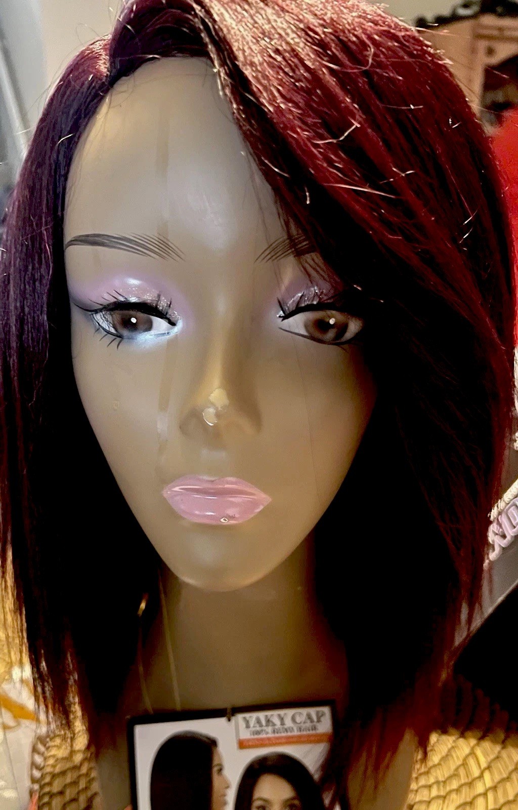 100.% Remy Human Hair 18 “ 99J Very Thick C- Part Full Wig~ model model wig