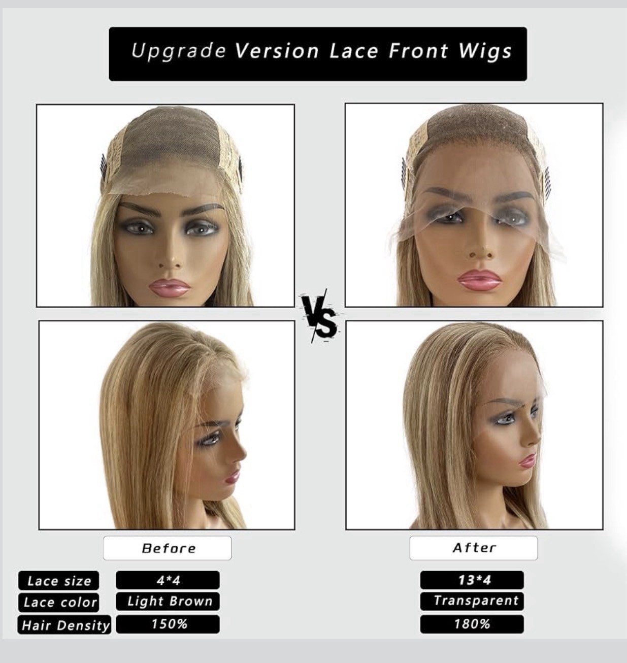 22” Strawberry Blonde Mixed Platinum Blonde HD Lace Front Human Hair Wigs, 13×4