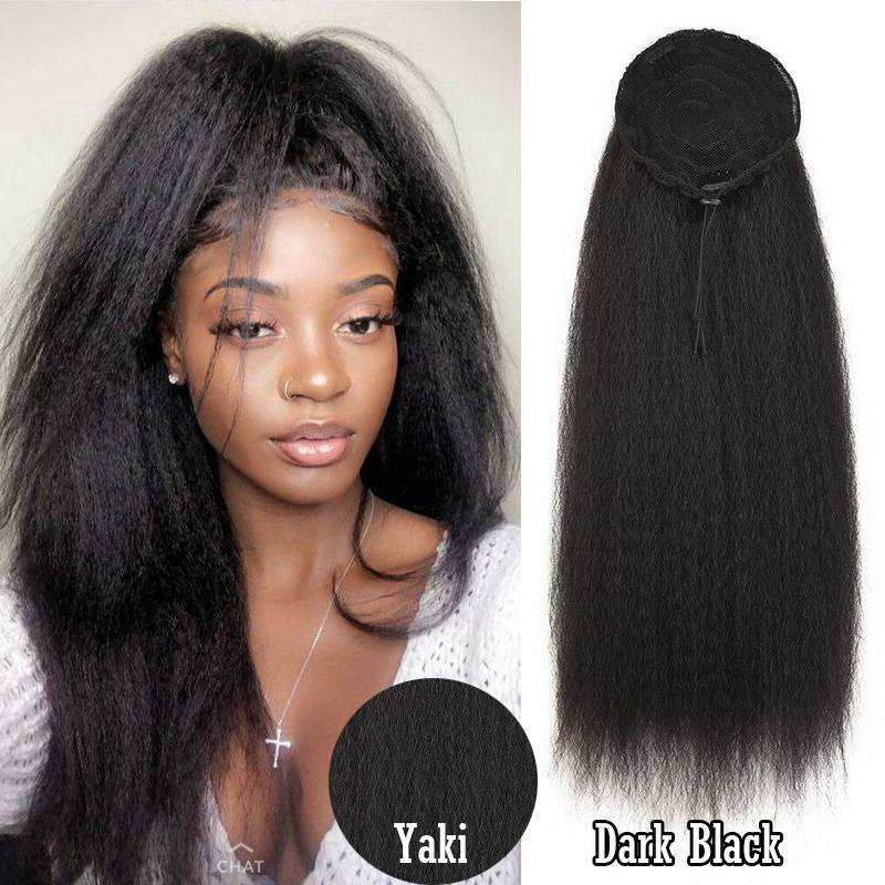 22″ Yaki Curly Drawstring Ponytail Thick Hair Extension Hairpiece Long Ponytail