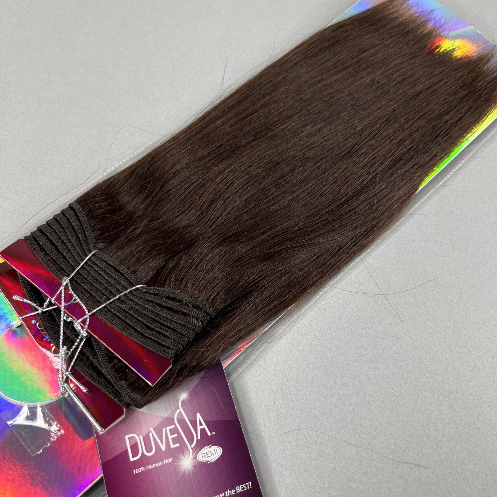 10s 9” Yaki Straight #2 Dark Brown Duvessa Remi 100% Human Hair Track Extensions