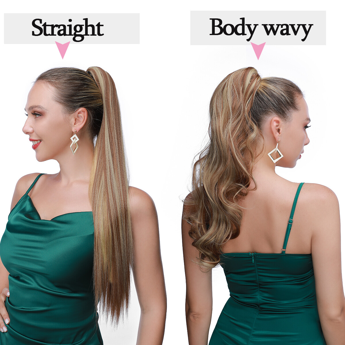 Claw Clip in Wavy Ponytail Extensions Pony Tail Remy Real Human Hair Hairpiece