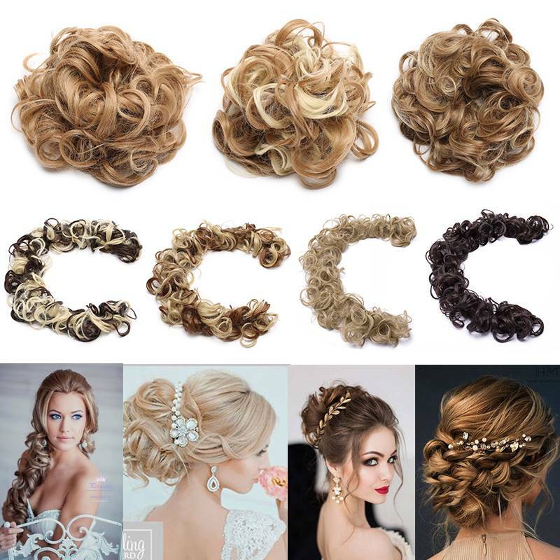 Real LARGE Messy Bun Scrunchie Hairpiece 100% Natural Hair Extension As Human US