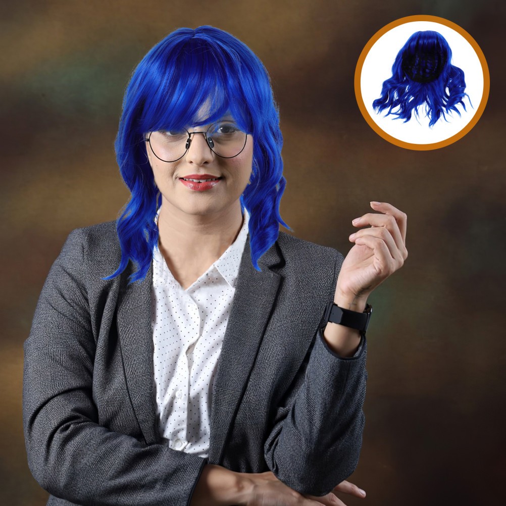 Short Curly Wavy Synthetic Wig For Women Realistic Cosplay Party Hairpiece
