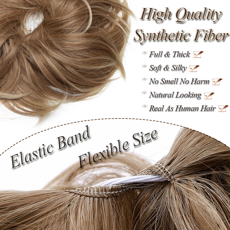 85G Thick Messy Bun Hair Piece Scrunchie Updo Wrap Hair Extensions Real as human