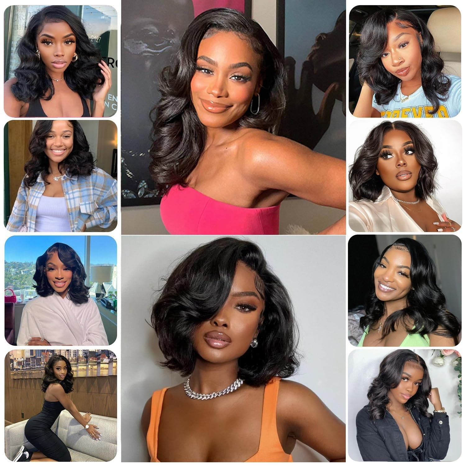 Wear and Go Glueless Wigs Human Hair Pre Plucked Pre Cut 4×4 Body Wave Bob Wig