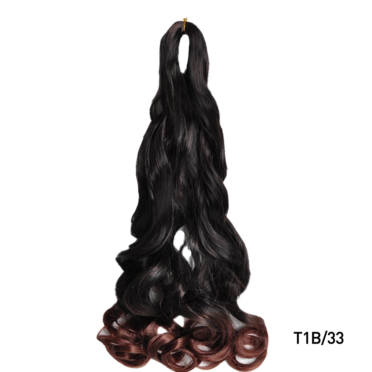Pre Stretched 24Inch Synthetic Loose Wave French Curls Braiding Hair Extensions