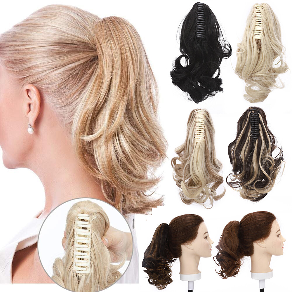 Mega Thick Claw On Ponytail Hairpiece Hair Extensions As Human Hair For Woman US
