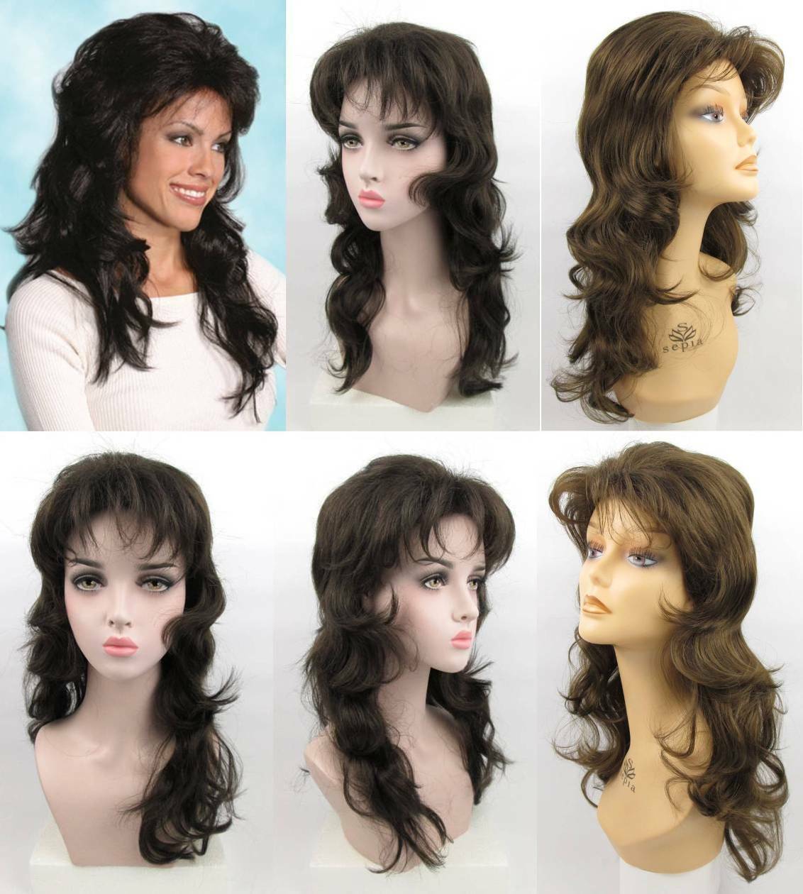 80S 90S WOMEN LADY 29″ LONG STRAIGHT HAIR LAYERED SHAG STYLE WIG W/ BANGS JODY