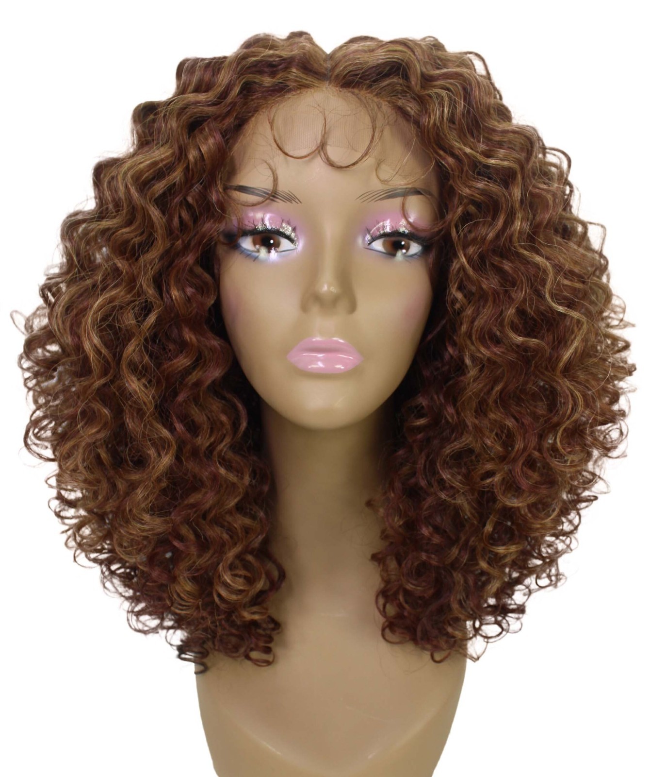 LUXLUXE Precious Curly 17 in Long Lace Front Wig, Heat Resistant Fiber