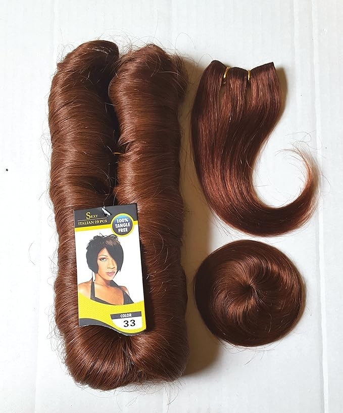 Short Pixie Finger Roll Wave 27 Wefts +Closure+Bang 100% Virgin Human Hair Set