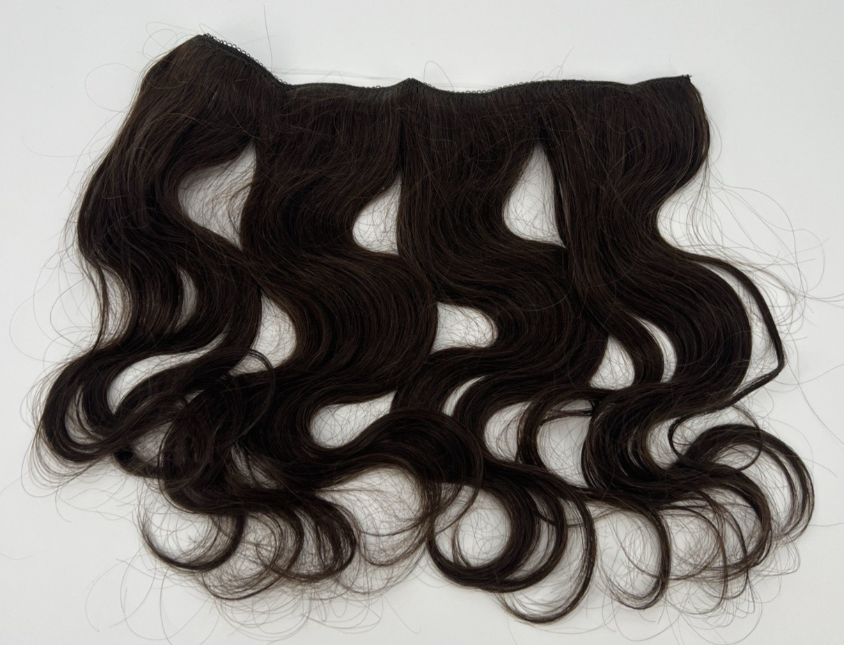Brown Dark Wavy 12in Halo 100% Human REMY Women Hair Extension