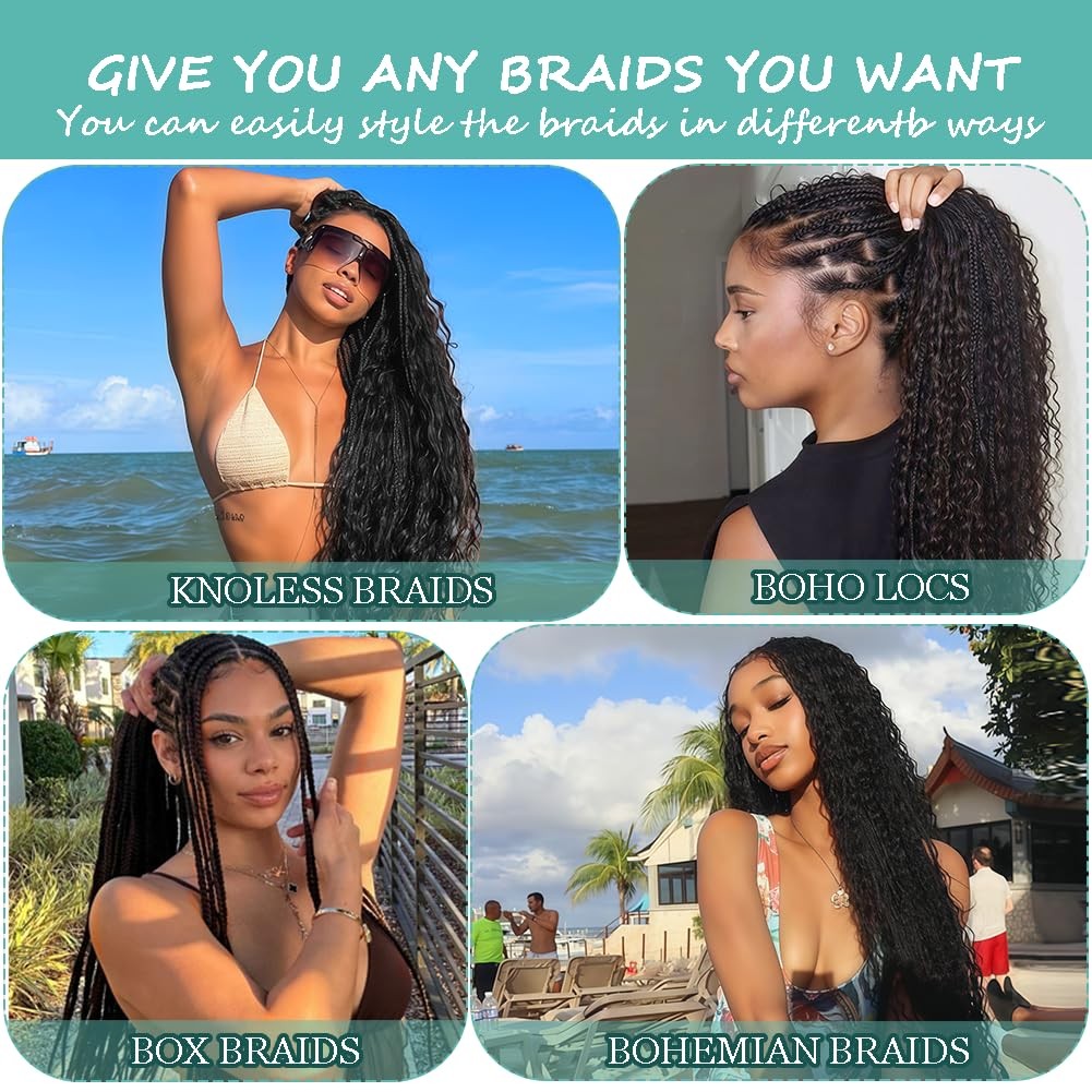 Gveoxvo Color 4 Boho Curly Human Hair Brown Braiding For Bohemian Braids