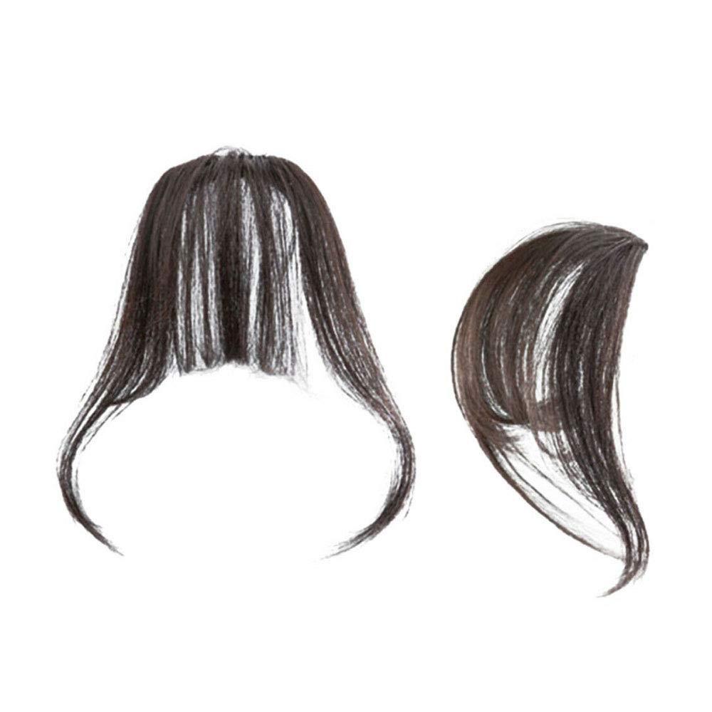Clip In Bangs Human Hair Extensions Dark Brown Remy Fringe Hairpiece