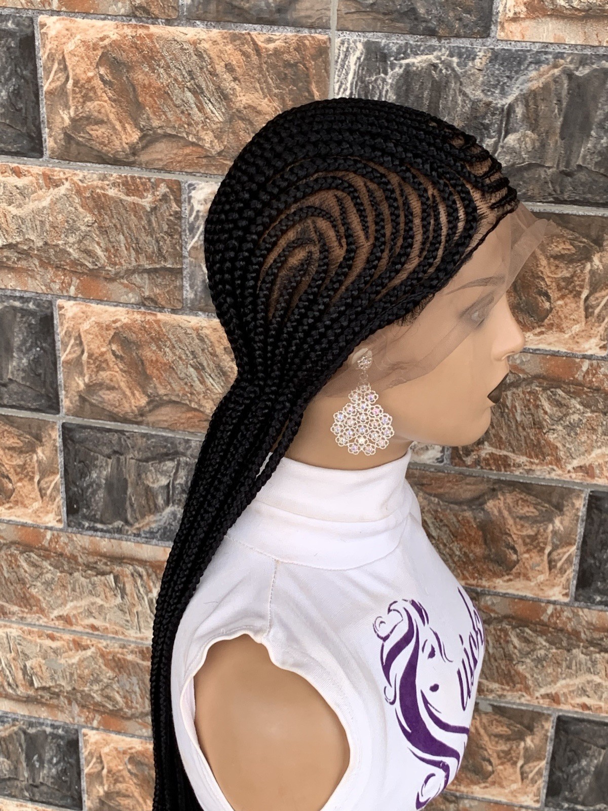 Simple Cornrows Braided Wig Box braids Full lace braids wig Senegalese