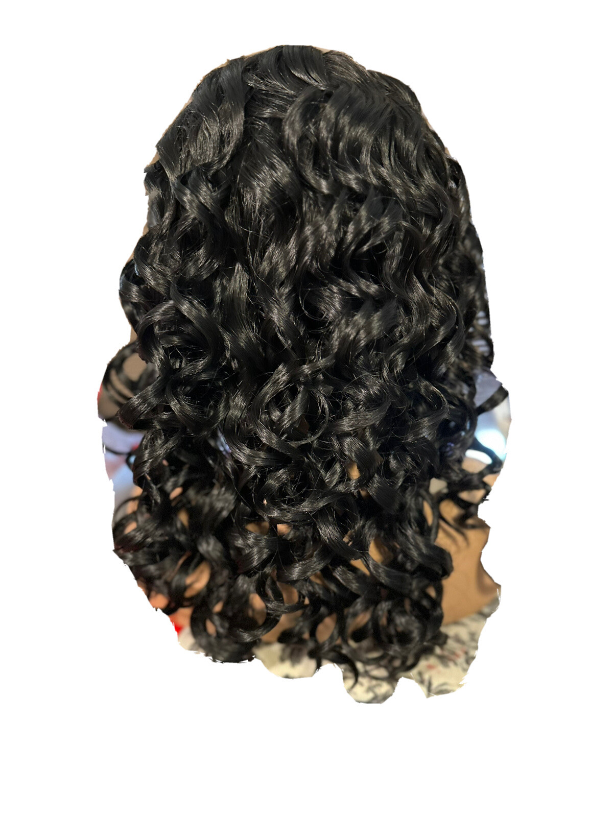 WOW! 18”CURLY DARK BROWN LACE￼ FRONT W/5”PART, HF WIG!💕