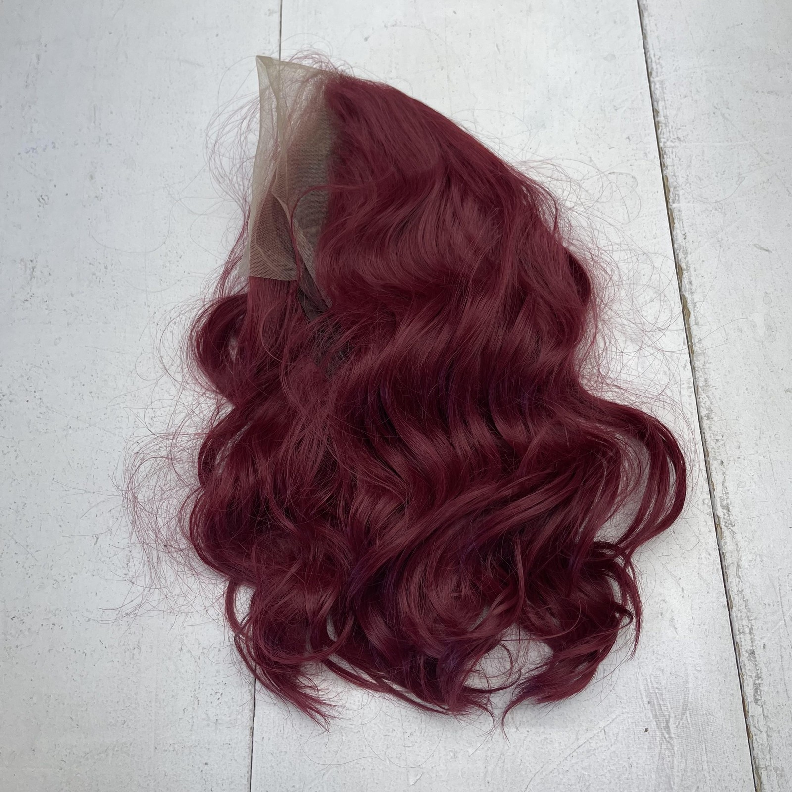Andria Lace Front Wig 14in Body Wave Synthetic Hair Burgundy Red Womens