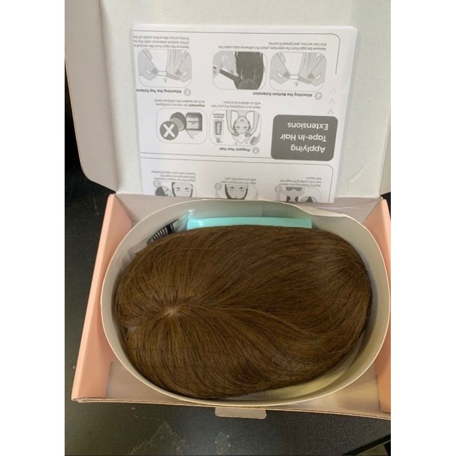 100% Remy Human Hair Topper 16 Inch 150% Density Medium Brown Clip-In Piece