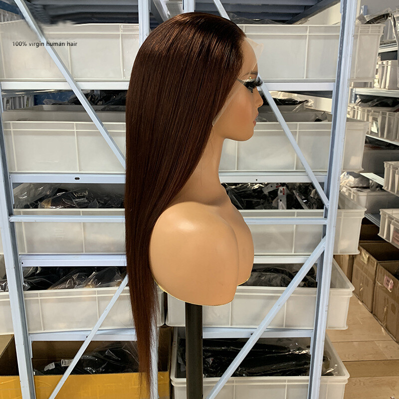 4# Color 13*4 Lace Front Wig Straight Body Wave Brazilian 100% Human Hair 150%
