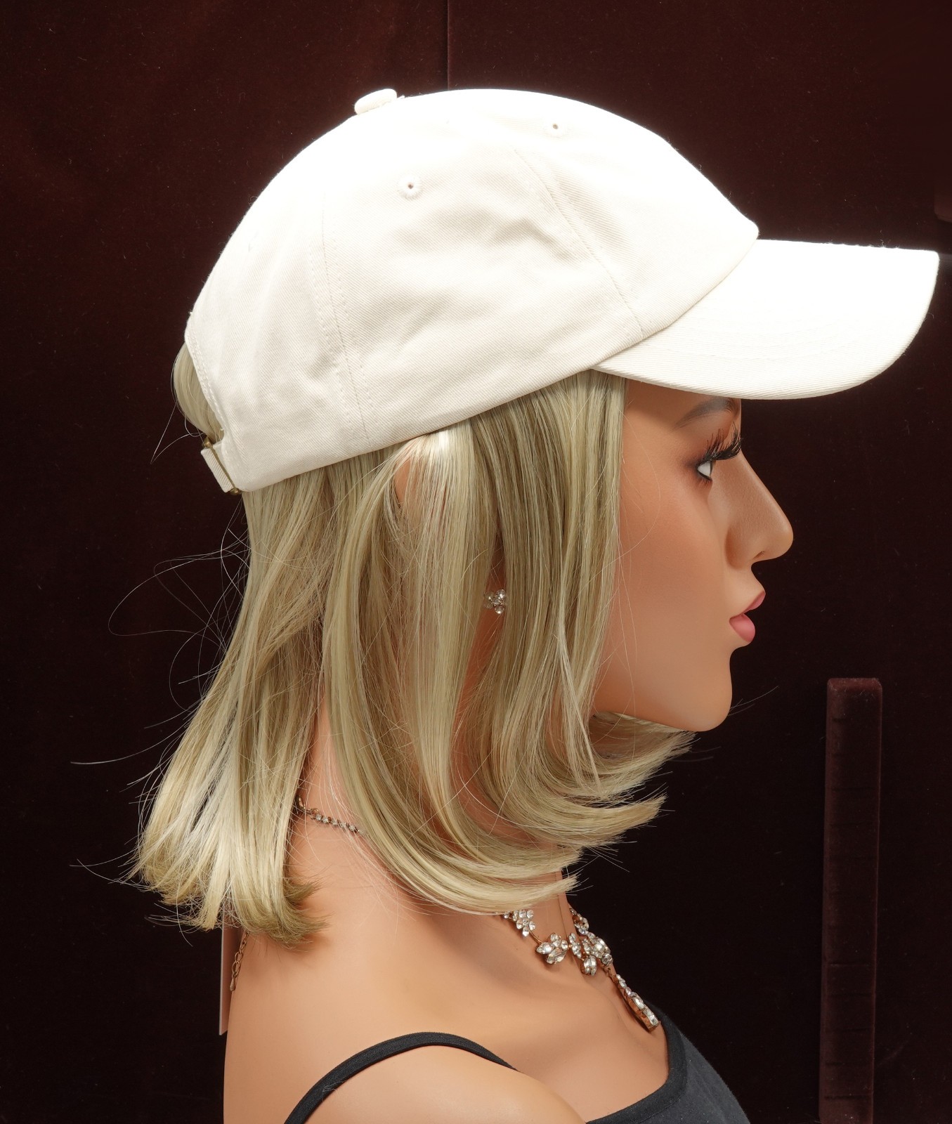 CLASSIC HAT by Henry Margu, Beige Hat w/Hair, 16H – Lt Blonde, *CLEARANCE!* NEW