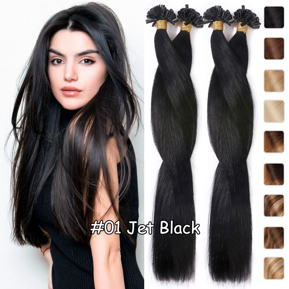0.5g/1g Pre Bonded Keratin Nail U Tip 100% Remy Human Hair Extensions Thick 200S
