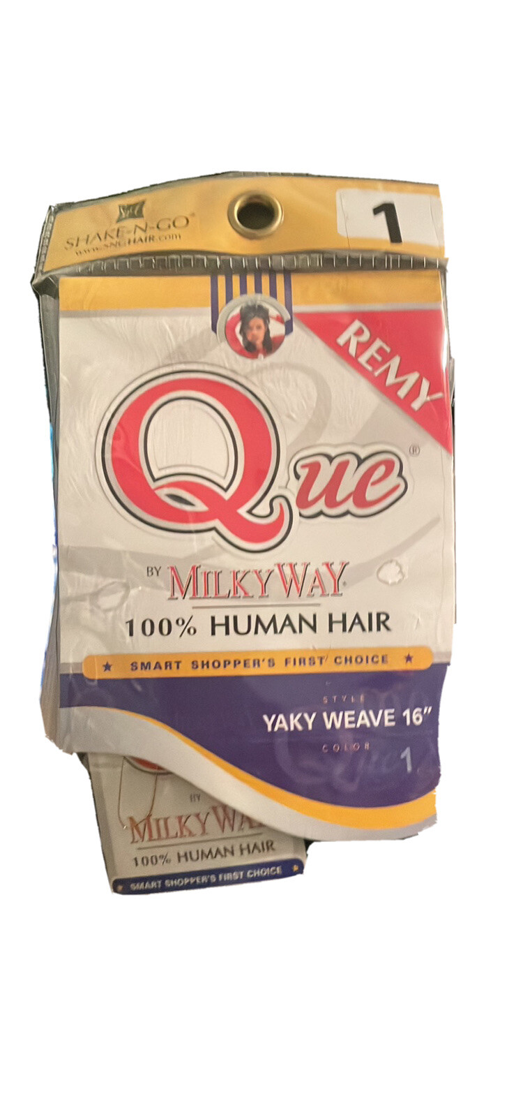 QUE YAKY WEAVE BY MILKYWAY 100% HUMAN HAIR STRAIGHT WEAVE EXTENSION 16 inches