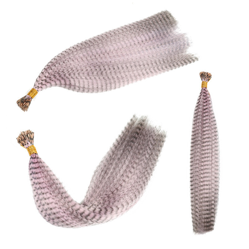 Wig Colorful Feather High-Temperature Fiber Feather Stripe Hair