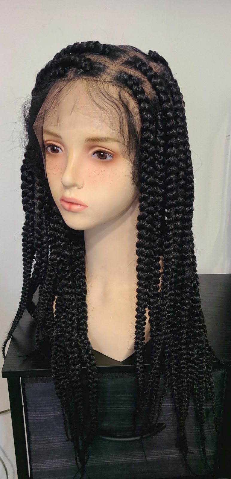 Braided Wig Glueless,Double Full Lace Hd ,22 inch Black,natural Look.