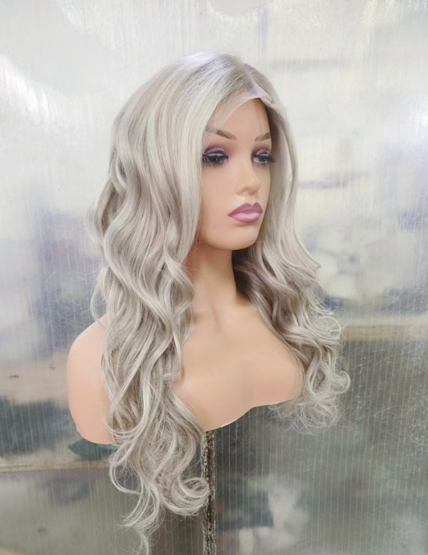 20Inch 13X4 Lace Front Wig Human Hair Wig Ombre Highlight Blonde Wig