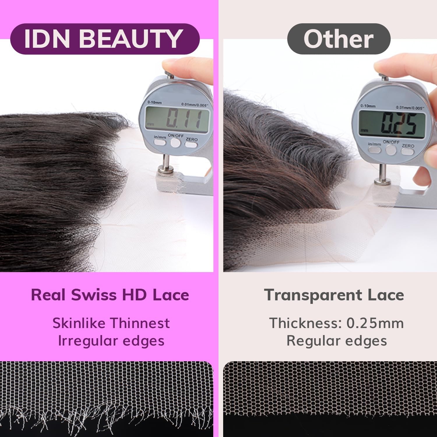 Idn Beauty Skinlike Real Hd Lace Closure Lace Frontal Human Hair Straight Deep