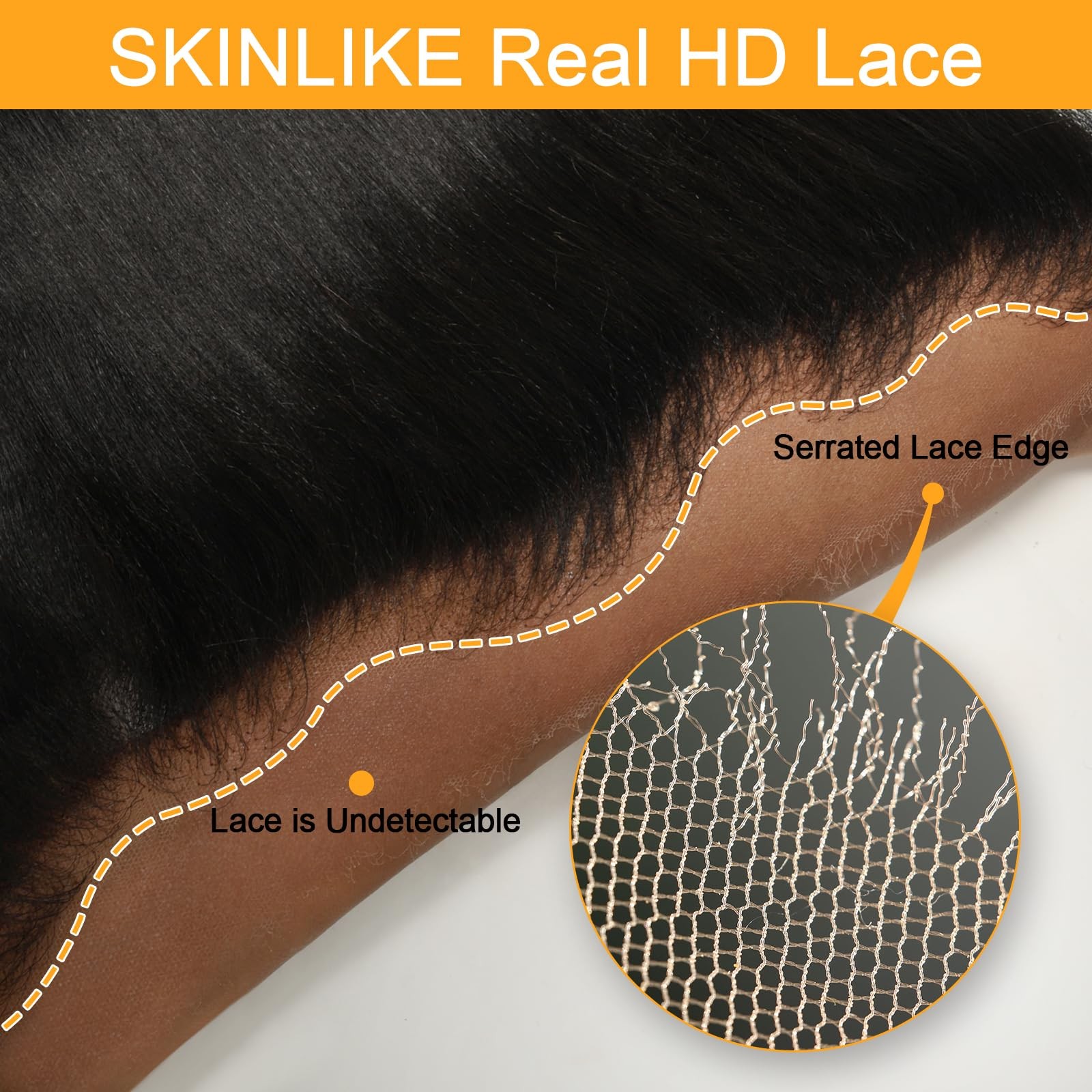 Beeos Yaki Straight 13X4 Skinlike Real Hd Lace Frontal Pre-Plucked Hairline