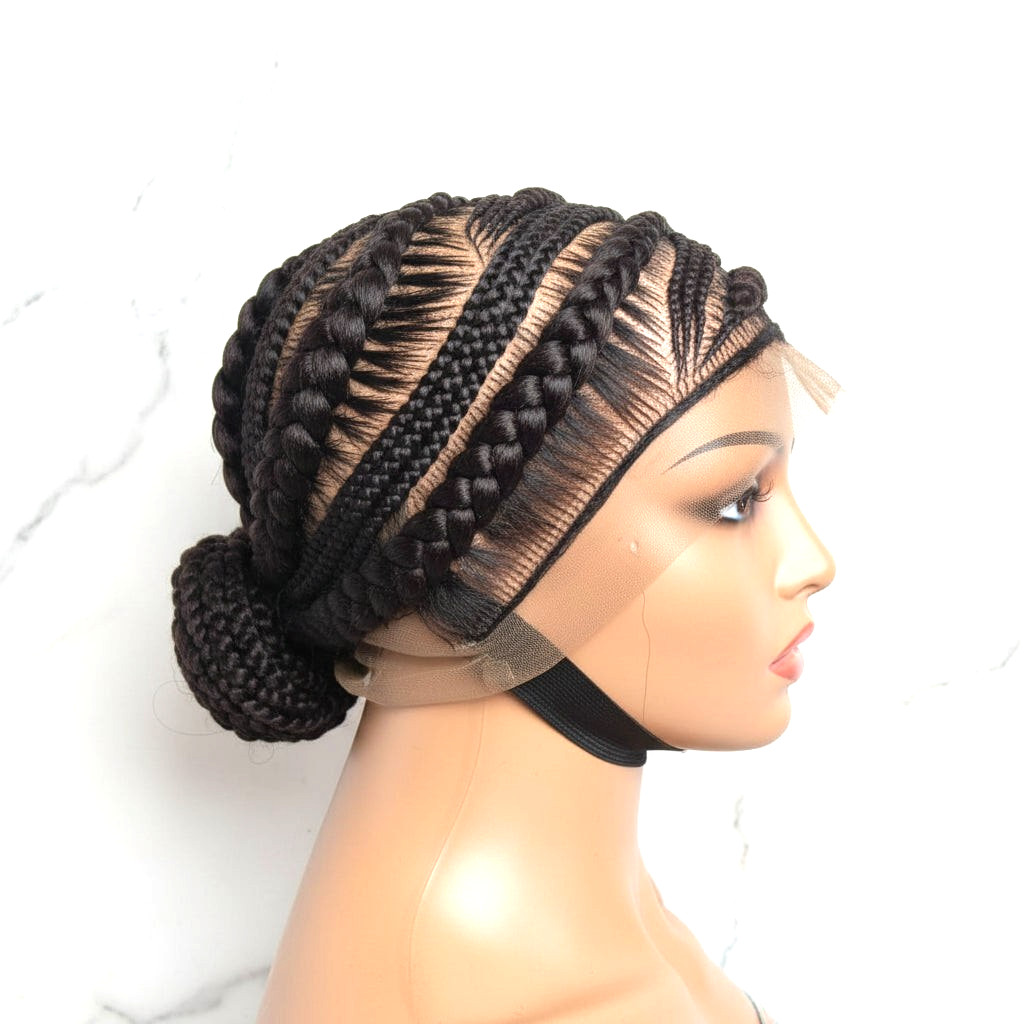 Braided Wig. Large Cornrow Braids. Full Lace with baby hair