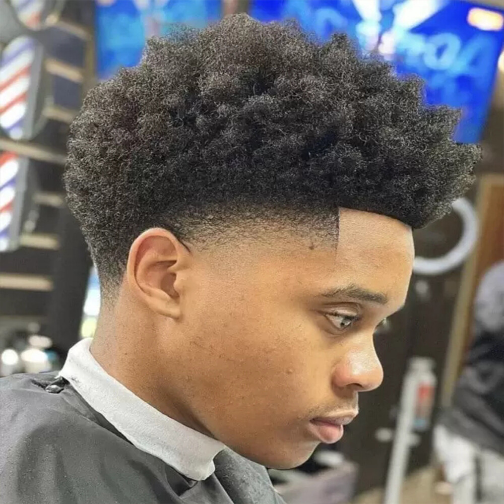 Full Lace Men’s Toupee for Black Men Afro Toupee African American Wigs Hair Unit