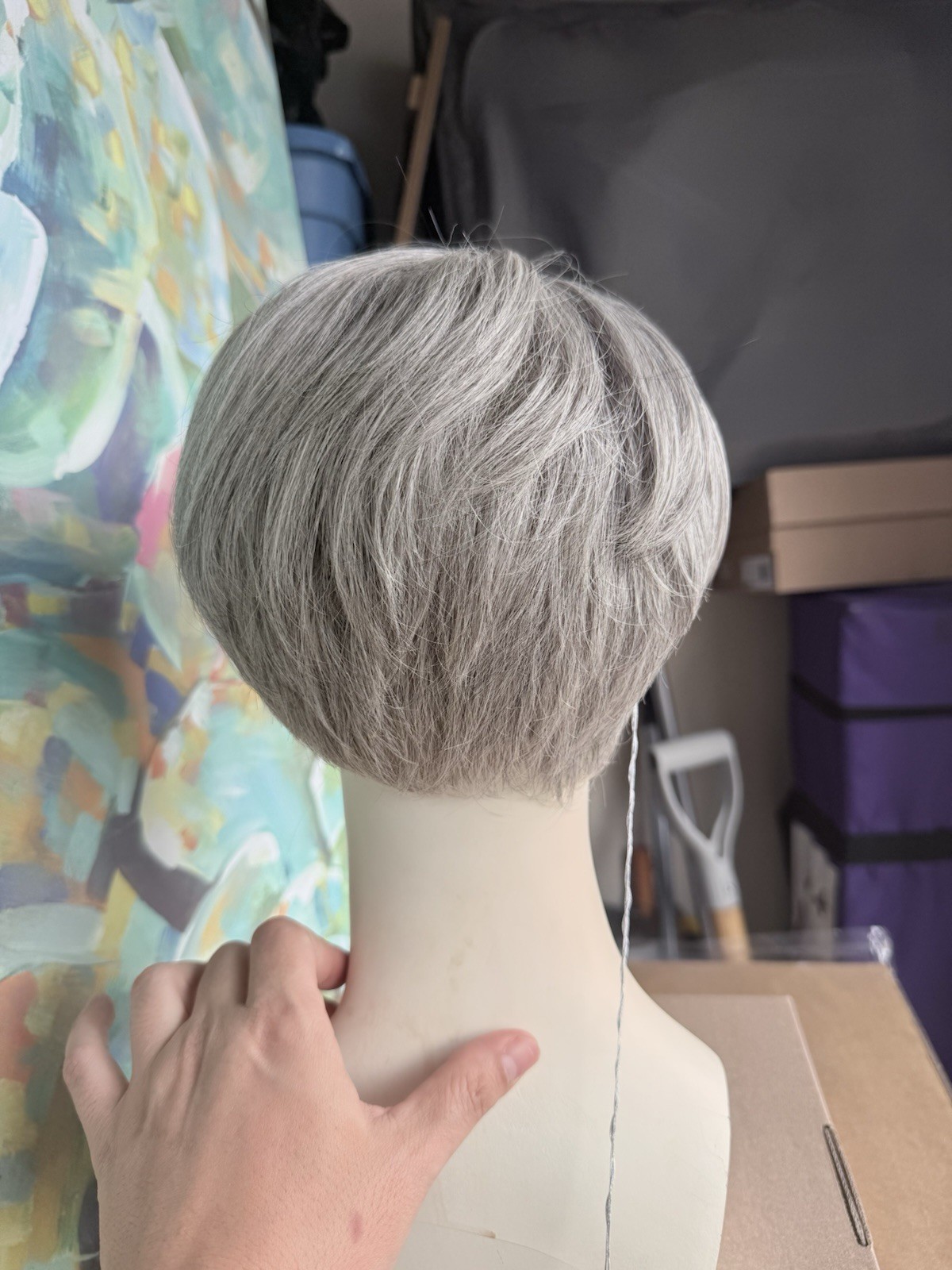 Style Navi Wig Color 51 Silver Grey Short Pixie Cut Asymmetrical Fringe