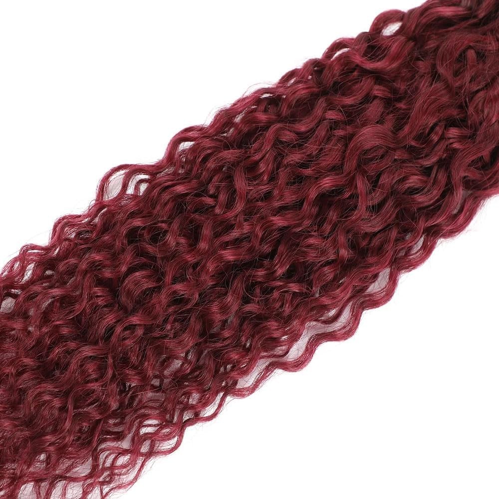 Giginger Burgundy 99J Water Wave Human Hair Bundles 20 22 24 Inch Wine Red