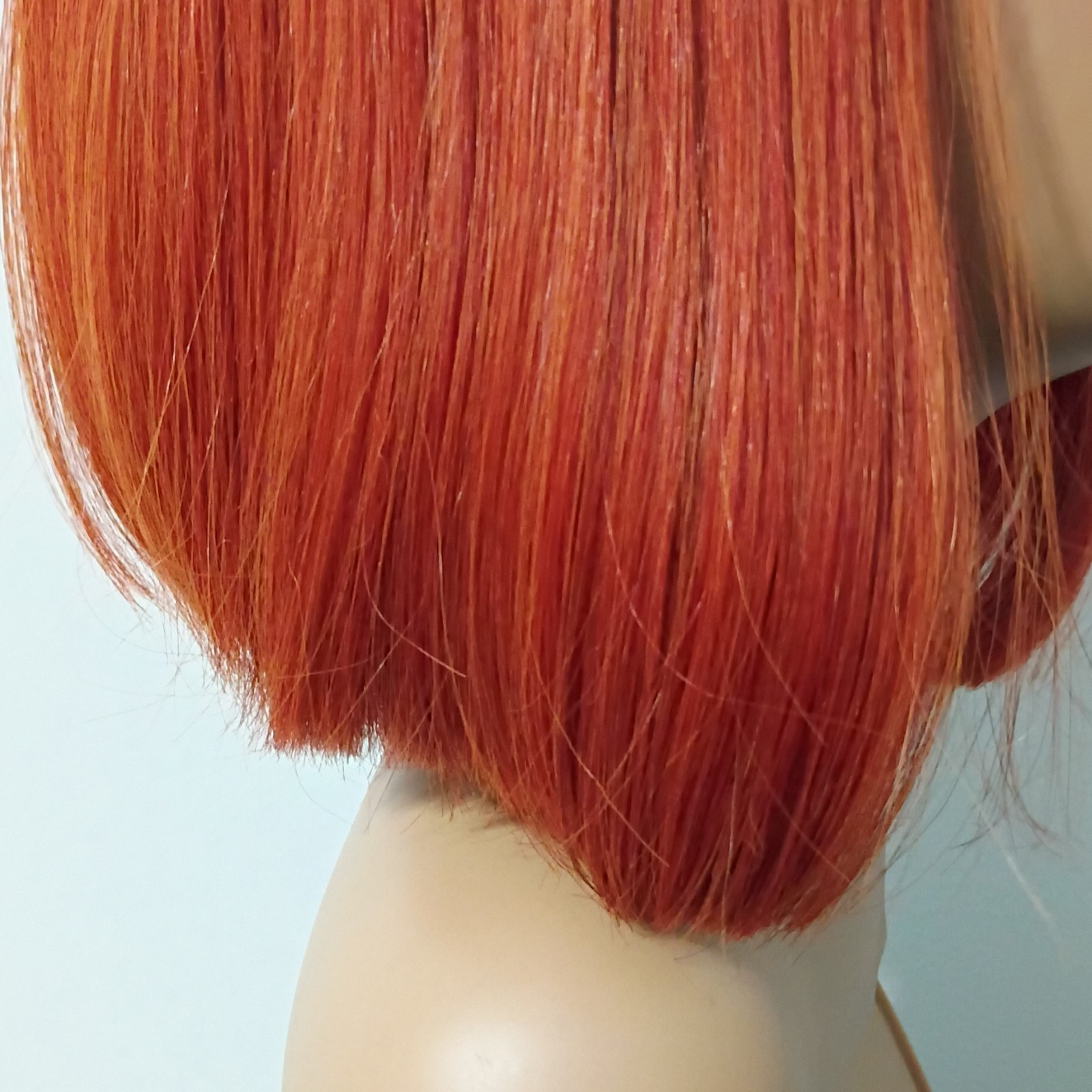 Copper Red Straight Bob Wig w/ Bangs Free-Part 8 in Women’s Natural Style