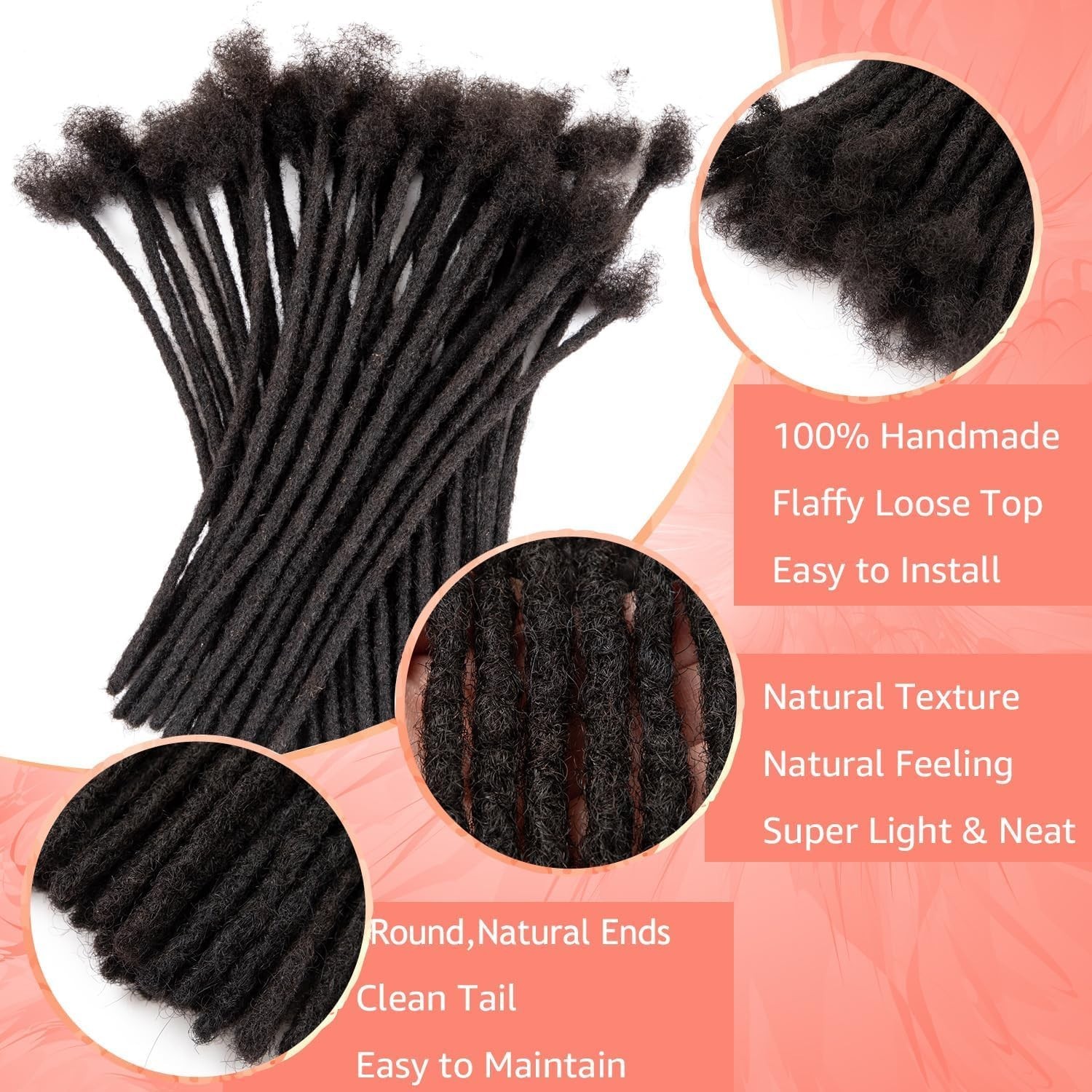 Afro Kinky Dreadlock Extensions 100% Human Hair