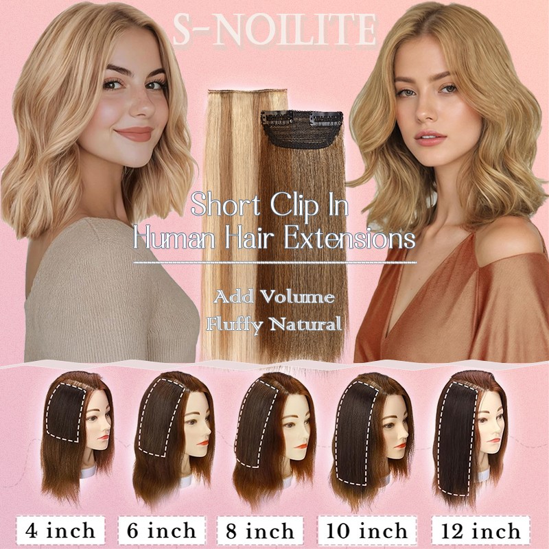 Real Remy Human Hair Extensions 6pcs Single Mini Clip in 10 inch 12 inch 14 inch