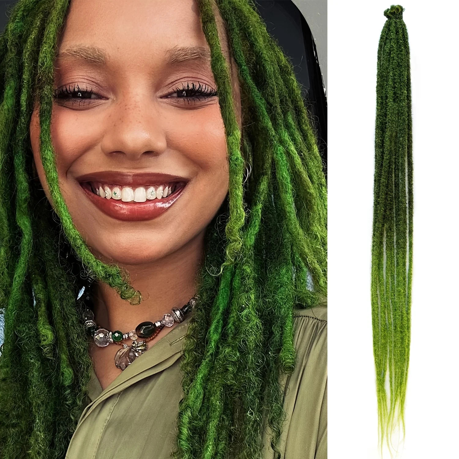 24 Inch Pre Stretched Dreadlock Extensions 1 Pack 10 Strands Synthetic Handmade