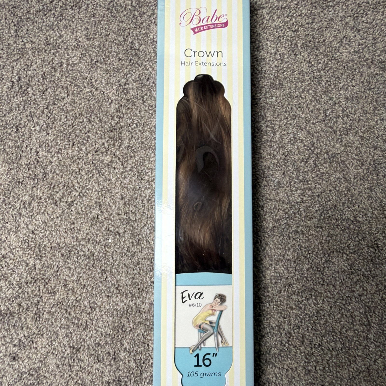 Babe Eva Hair Extensions Crown #6/10 16″ Remy Hair