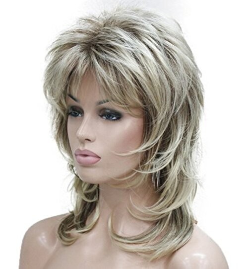Long Soft Shaggy Layered Blonde Ombre Classic Cap Full R10/26 2 Toned Blonde
