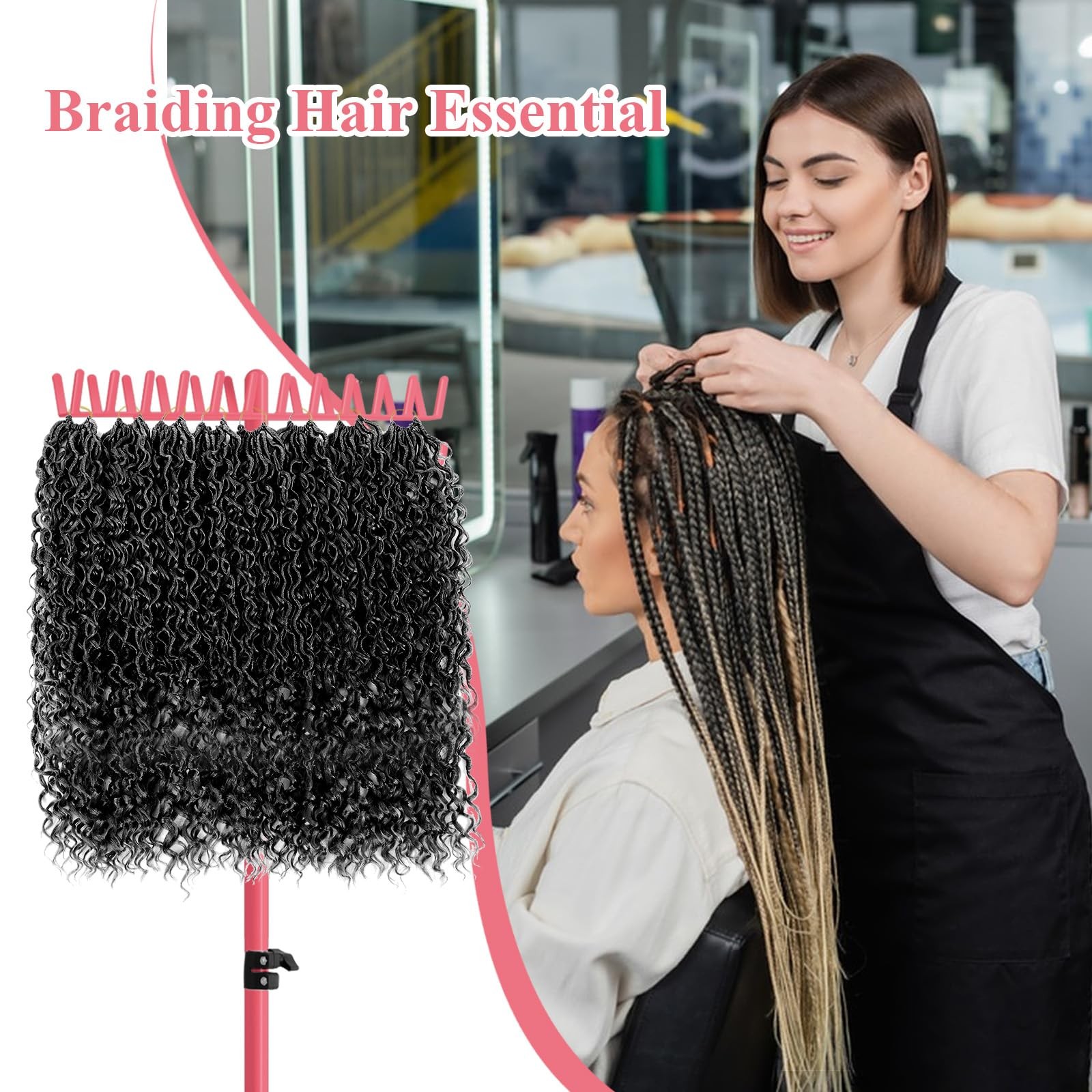LPHGFZA Braiding Hair Rack, 144 Pegs Braiding Rack Stand for Hair, 2-sided