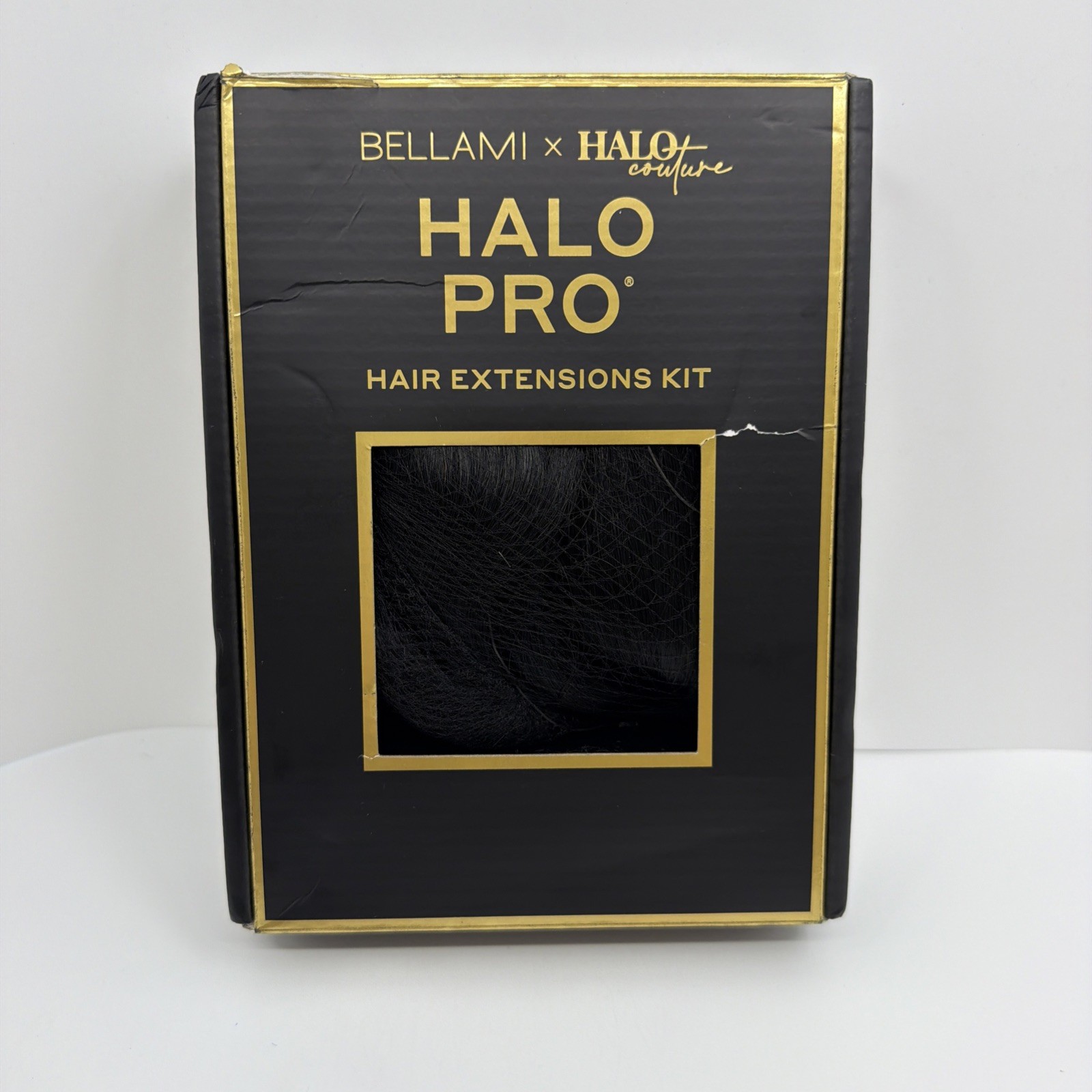 Bellami Halo Pro Hair Extension 20” Jet Black #1 Open Box Styled Once Remy Hair