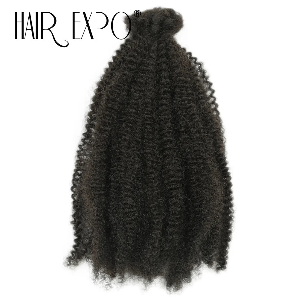 12Inch Ombre Afro Kinky Curly Bulk Synthetic Crochet Braiding Hair Extensions