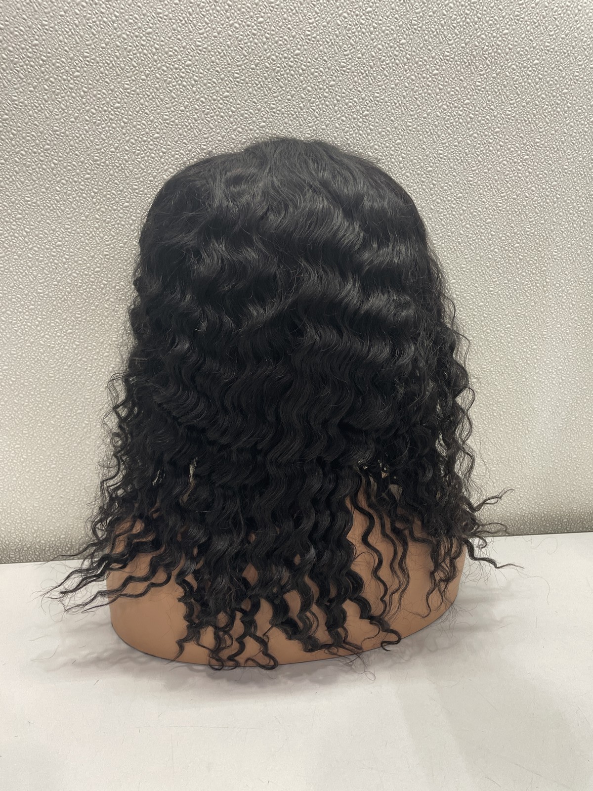 Firieya Natural Black Deep Wave Human Hair Blend Lace Front Wig, 18″