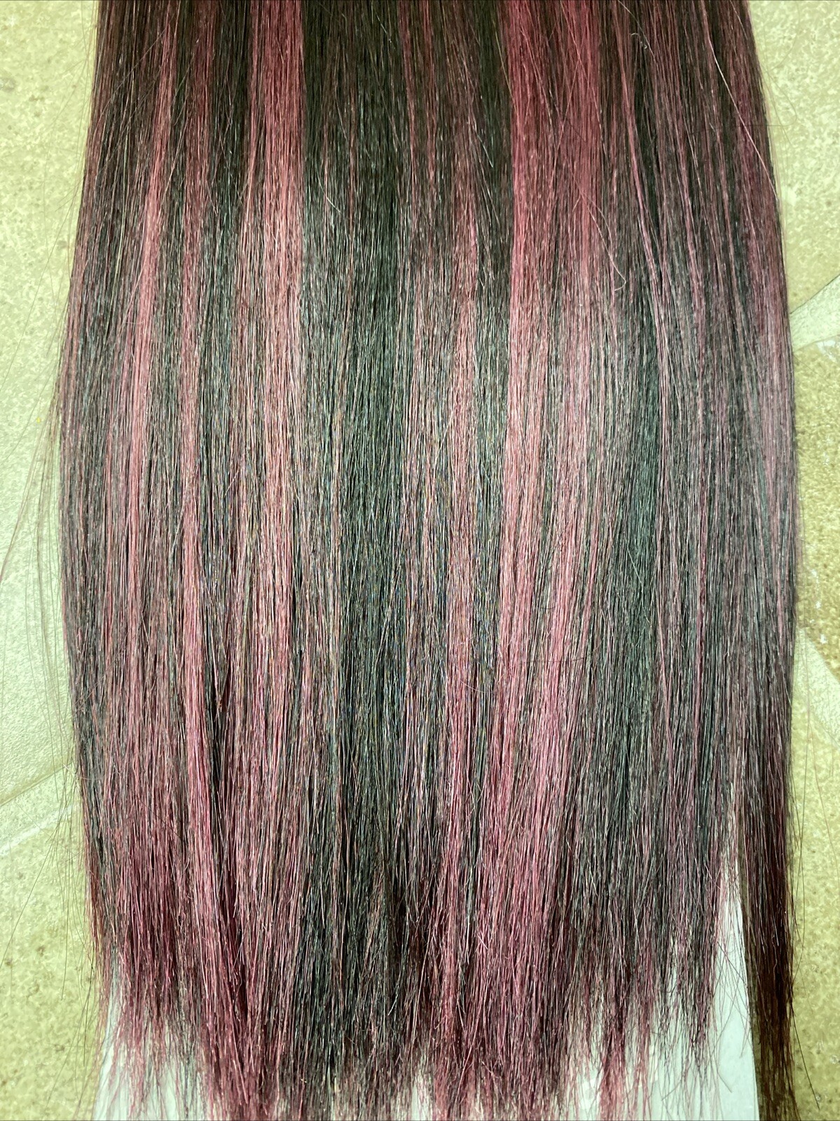 Dena Cali Premier Yaki 12” Color P1B/Burgundy Black Human Hair Weaving 2 Tone