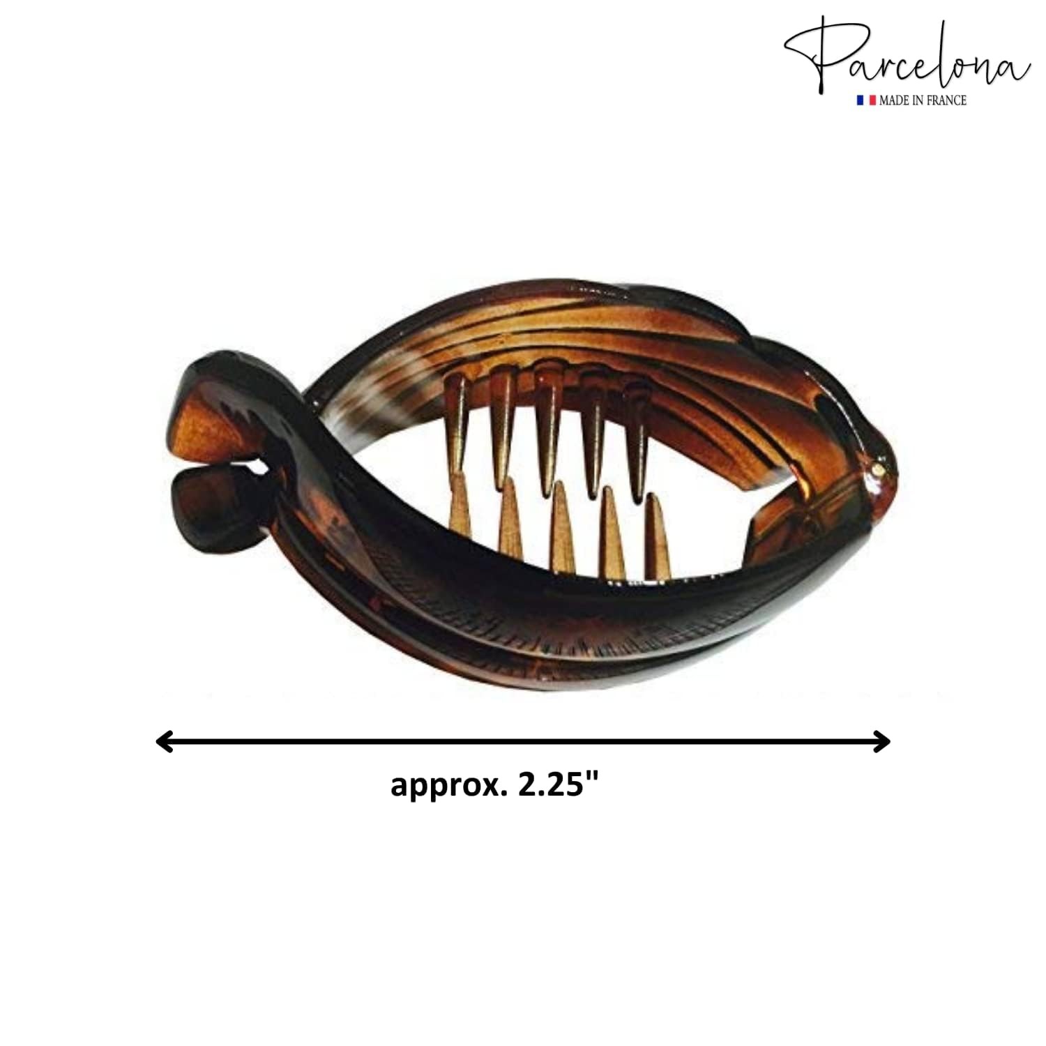 Parcelona French Snapper Medium 1 Count (Pack of 2), Black N Brown 2 1/4″