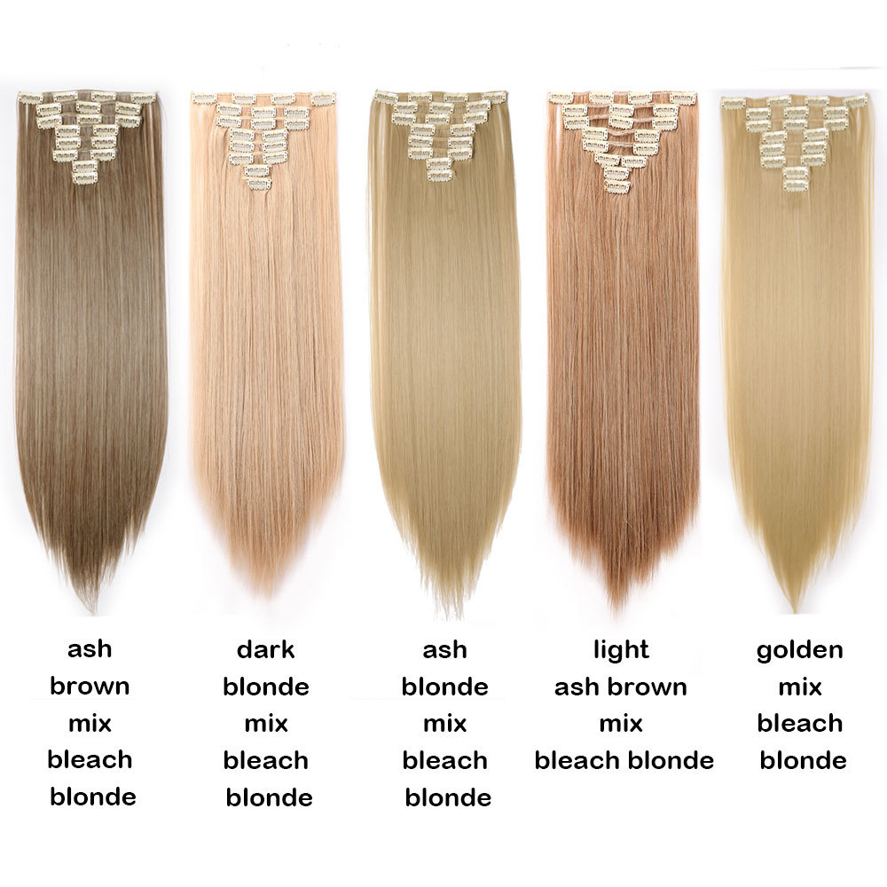 Clip In Real Natural Like Human Thick Long Wavy Curly Straight Hair Extensions H