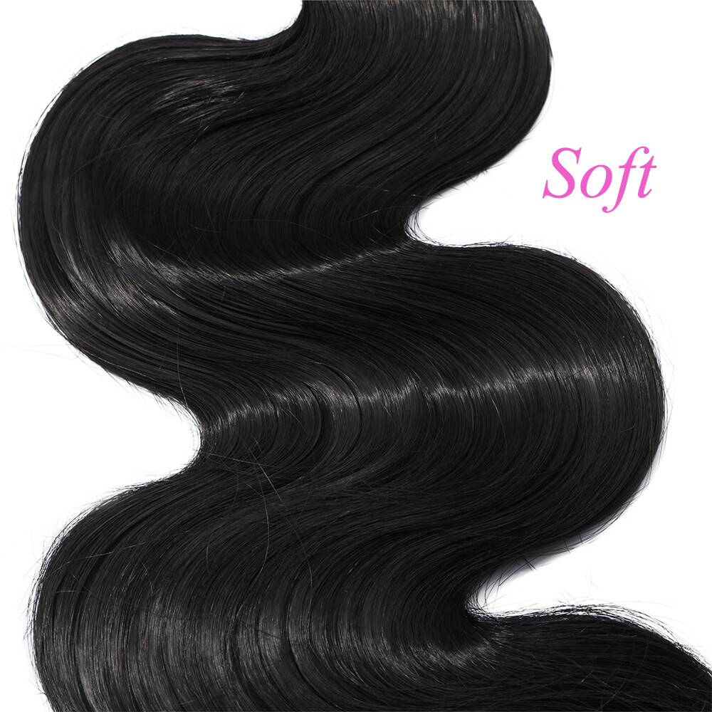 16″ 18″ 20″ 24″ as Human Hair Bundles Body Wave Black For Women Synthetic Hair