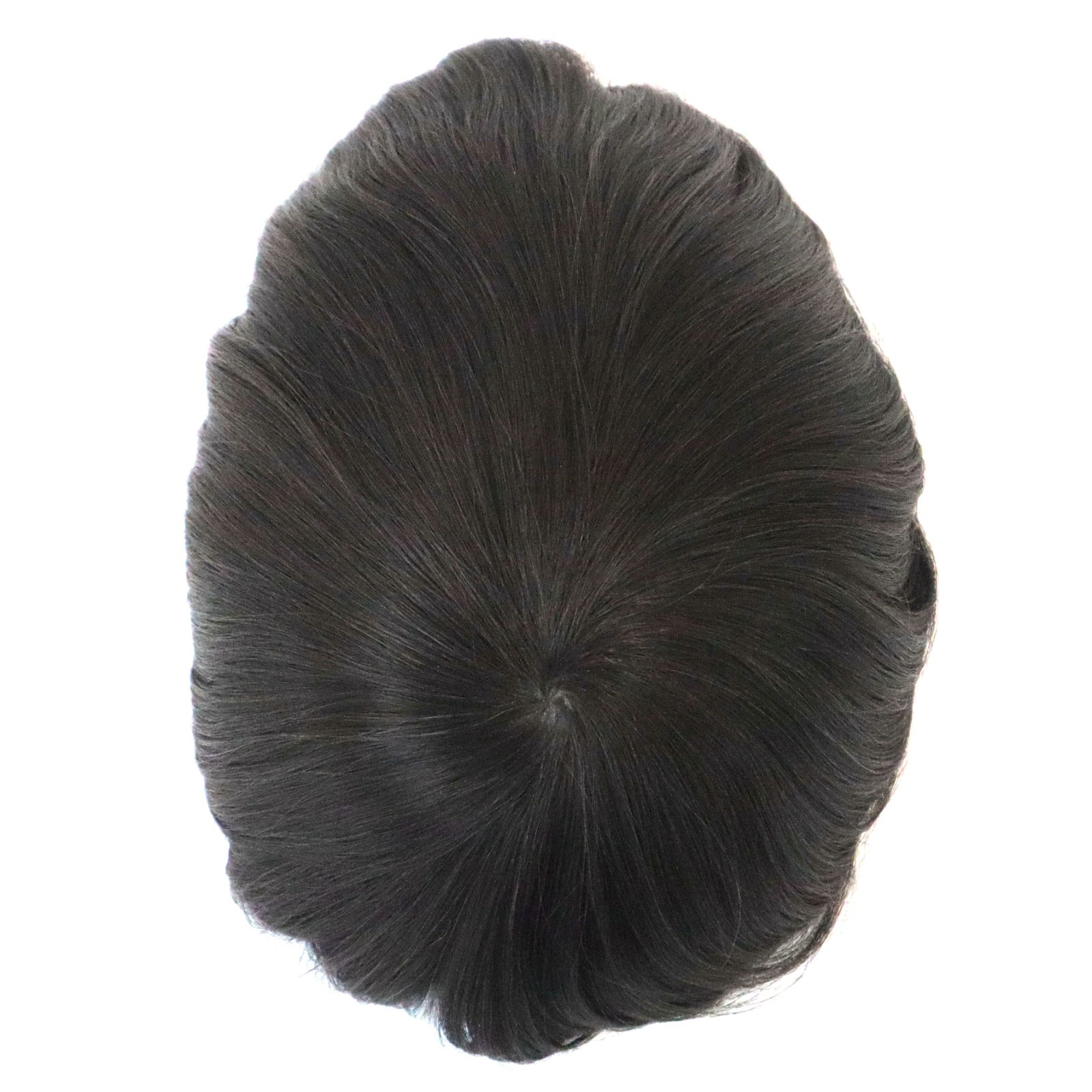 Gent Mens Toupee Human Hair System Injection Poly Skin Dark Brown Hair Pieces #2