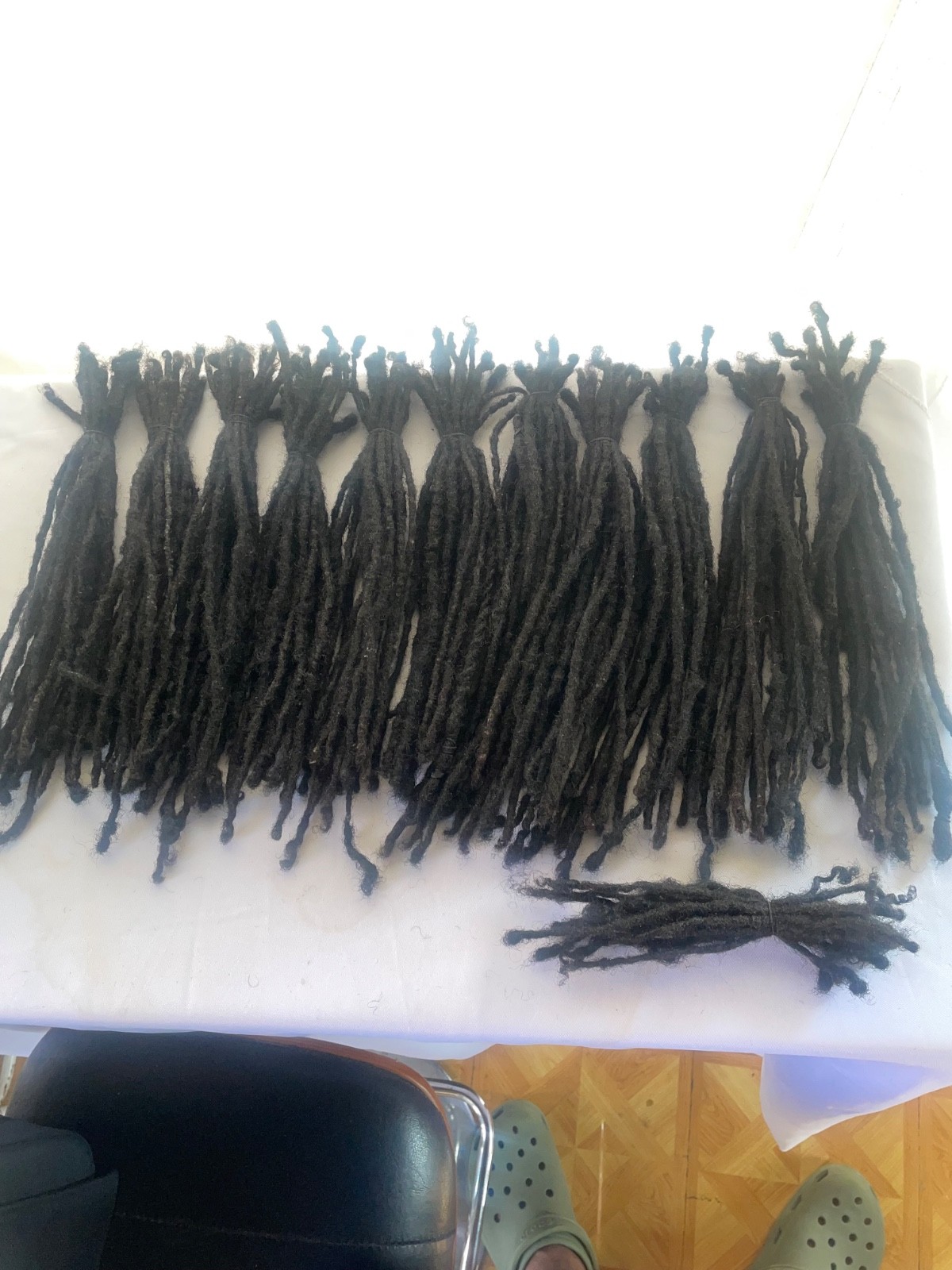 Authentic Nigerian 15 inch black regular sized well kept dreadlocks human hair